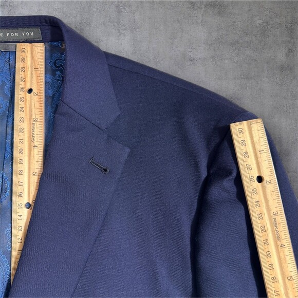 INDOCHINO Mens Navy Blazer 40S Sport Coat Two Button Jacket 100% Wool Blue Suits - Picture 8 of 14